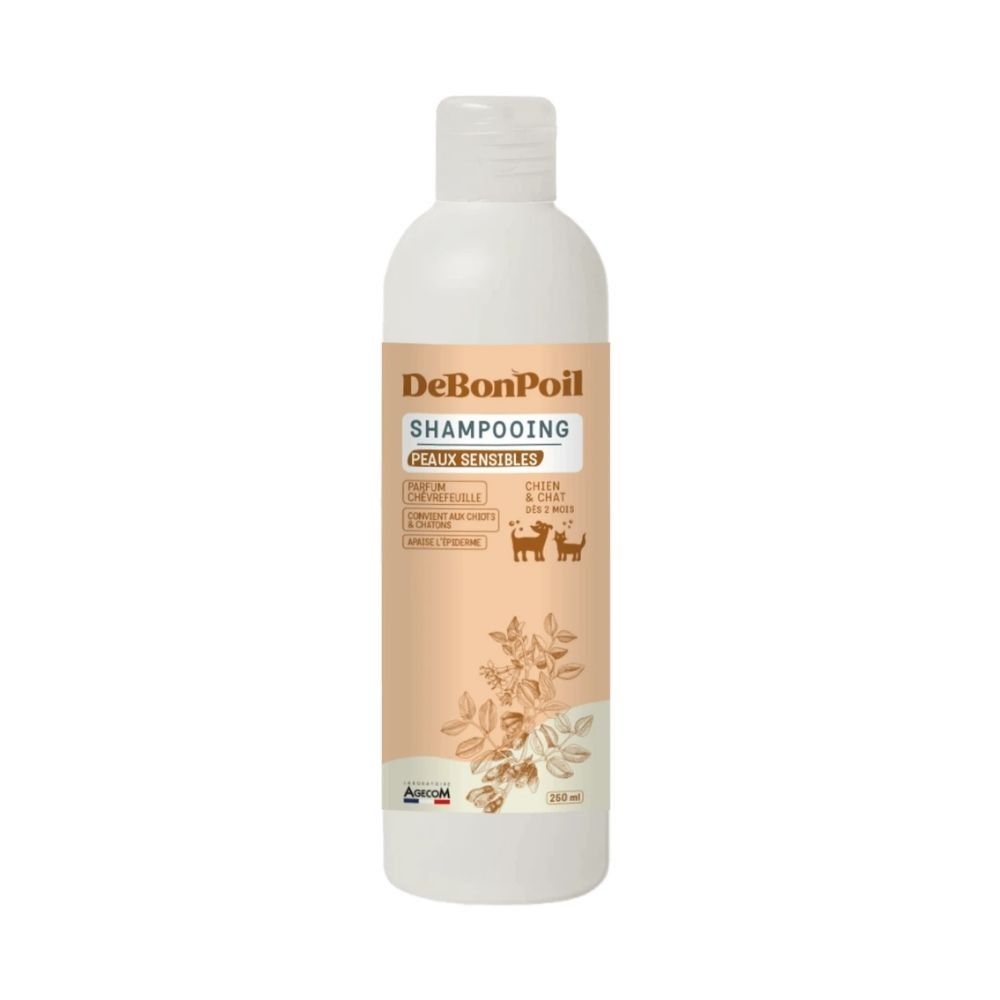 Shampooing peaux sensibles chien chat debonpoil à l'aloe vera 250 ml