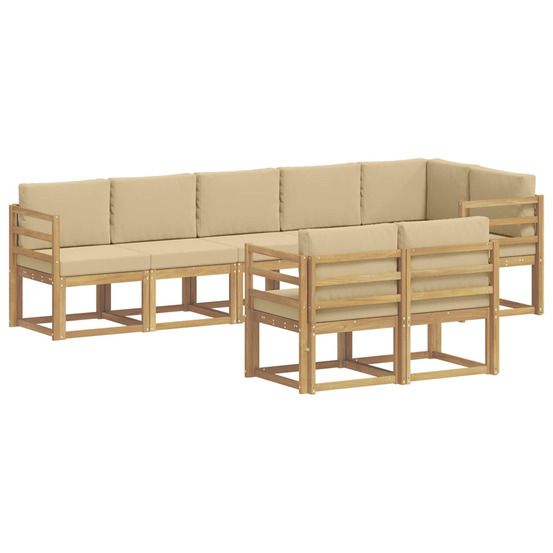Ensemble de canapés d'extérieur 8 pc blanc et beige polyester