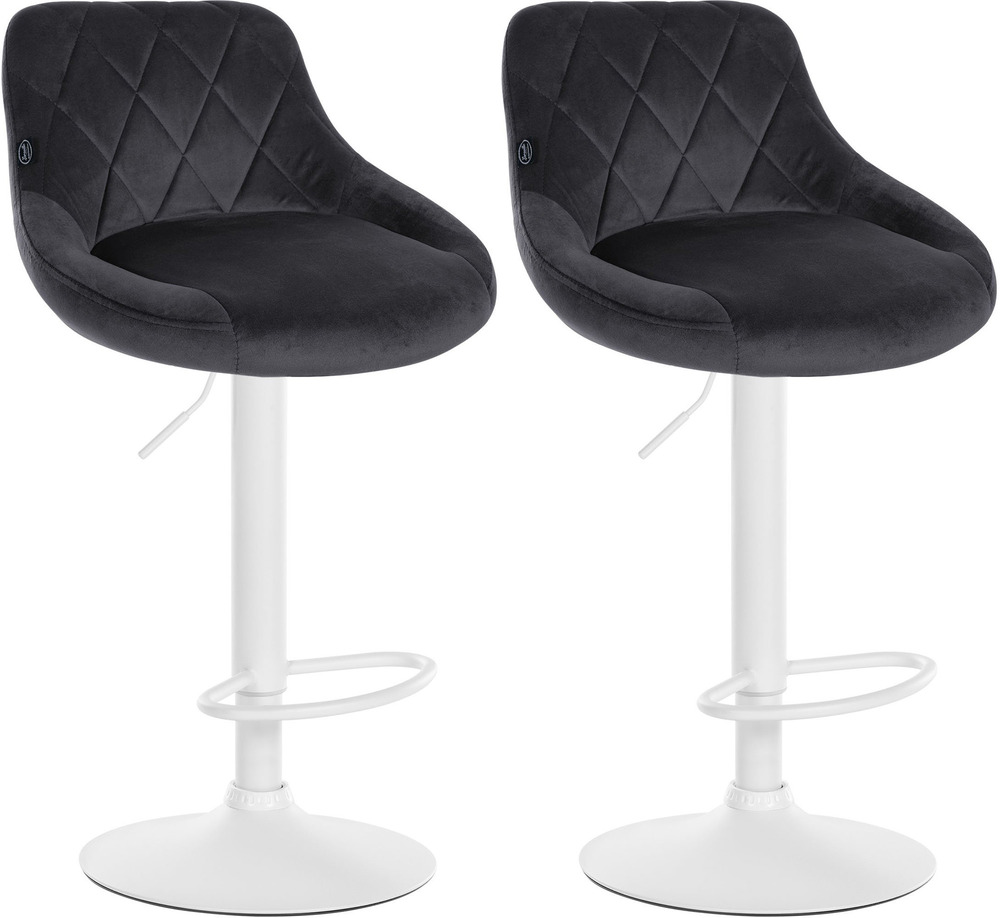 Lot de 2 tabourets de bar lazio velours blanc