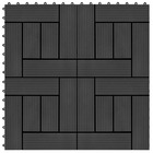Carreaux de terrasse 22 pcs 30 x 30 cm 2 m² wpc noir