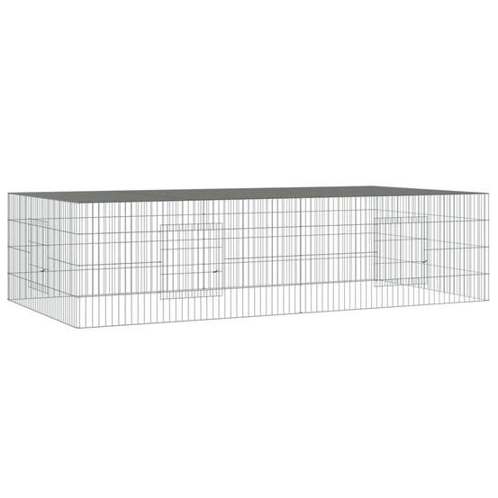 Cage à lapin 2 panneaux 220 x 110 x 55 cm fer galvanisé argent