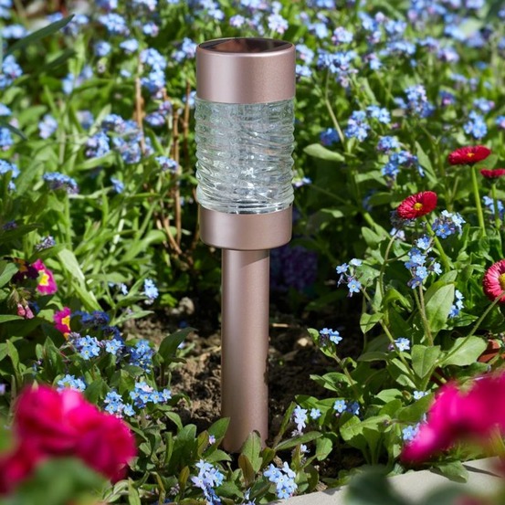 Balise solaire martini couleur rose gold éclairage blanc chaud 3 lumens