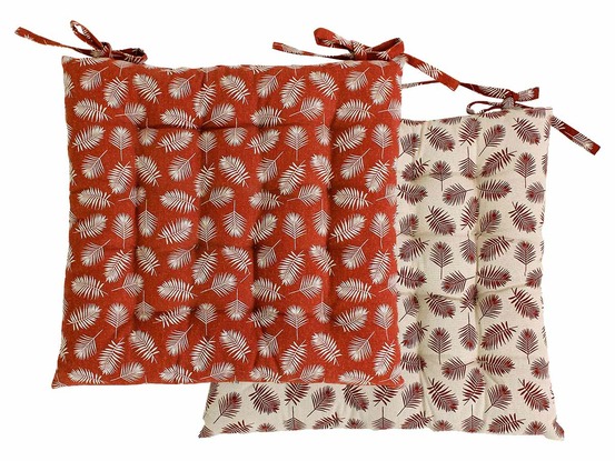 Lot de 2 galettes piquées sumatra terre cuite 38 x 38 cm
