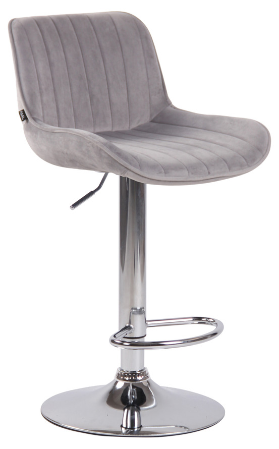 Tabouret de bar lentini velours chrome