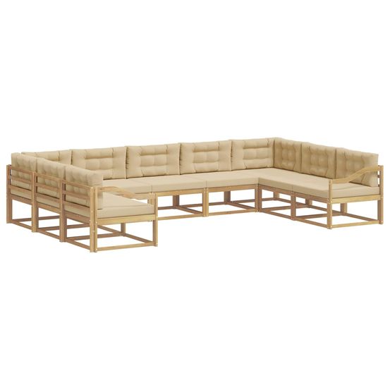 Ensemble de canapés d'extérieur 9 pc blanc et beige