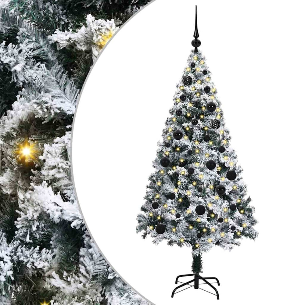 Sapin de noël artificiel blanc 150 cm pvc, acier et plastique