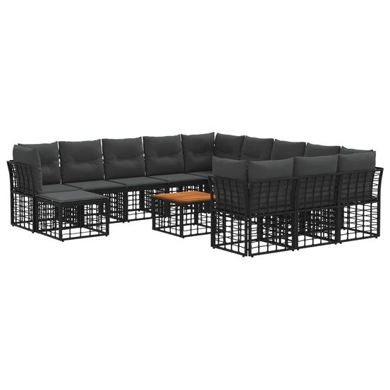 Ensemble de canapés d'extérieur 13 pc noir et gris foncé