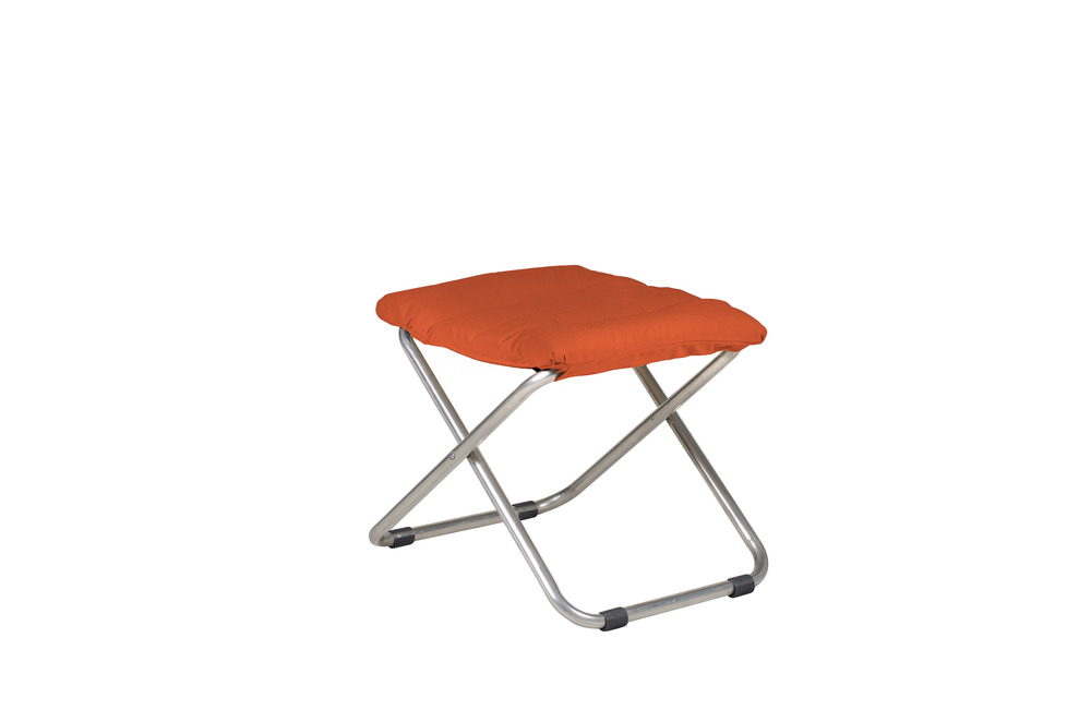 Repose pieds - Chico Soft - alu. brut oléfine Orange - L.49xl.60xH.47cm
