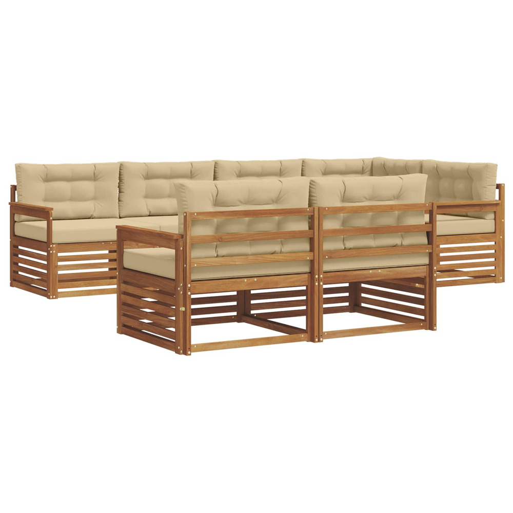 Ensemble de canapés d'extérieur 7 pcs naturel et beige