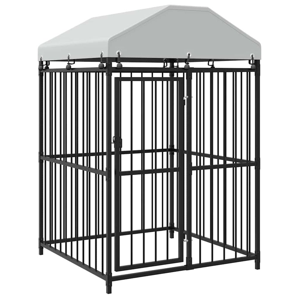 Chenil extérieur avec toit pour chiens 120 x 120 x 150 cm