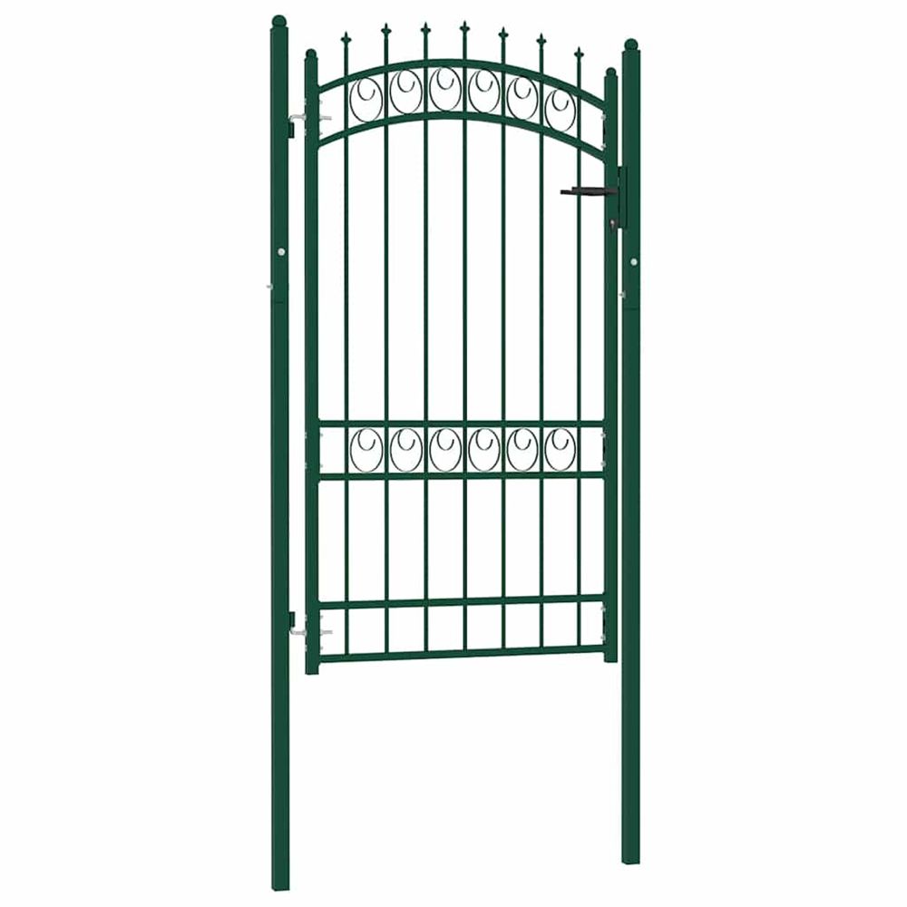 Portail de clôture emmen avec pointes en acier 103 x 134,5 cm vert