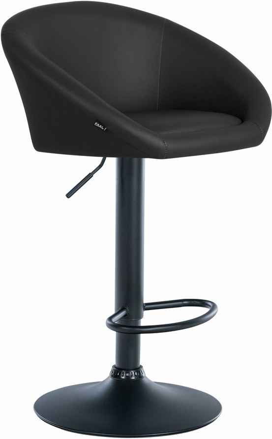 Tabouret de bar davie simili cuir noir