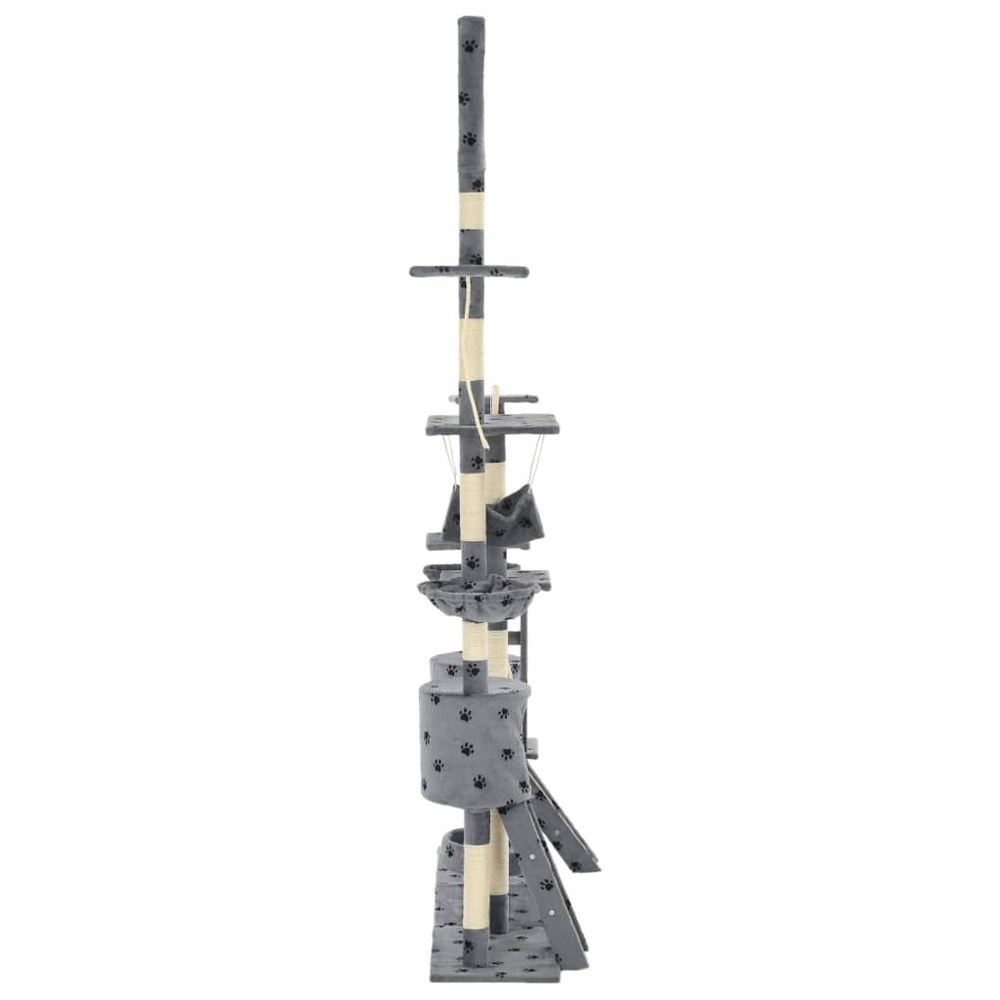 Arbre à chat et griffoirs 230-250 cm empreintes de pattes gris