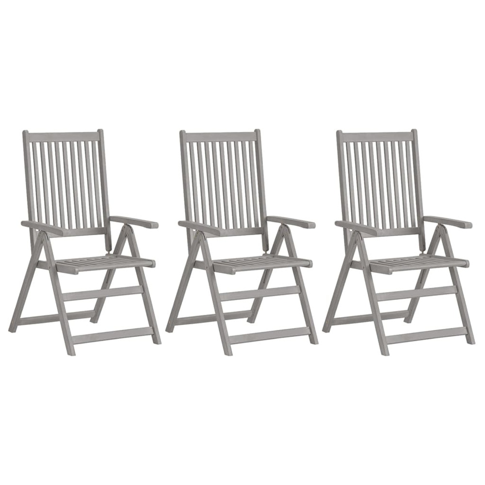 Chaises inclinables de jardin 3 pcs