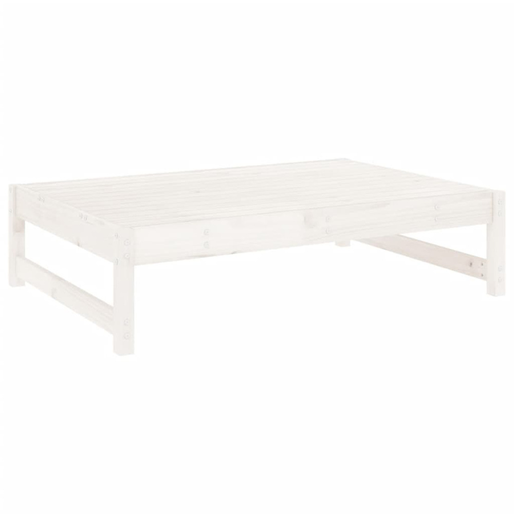 Repose-pied de jardin 120x80 cm blanc bois de pin massif