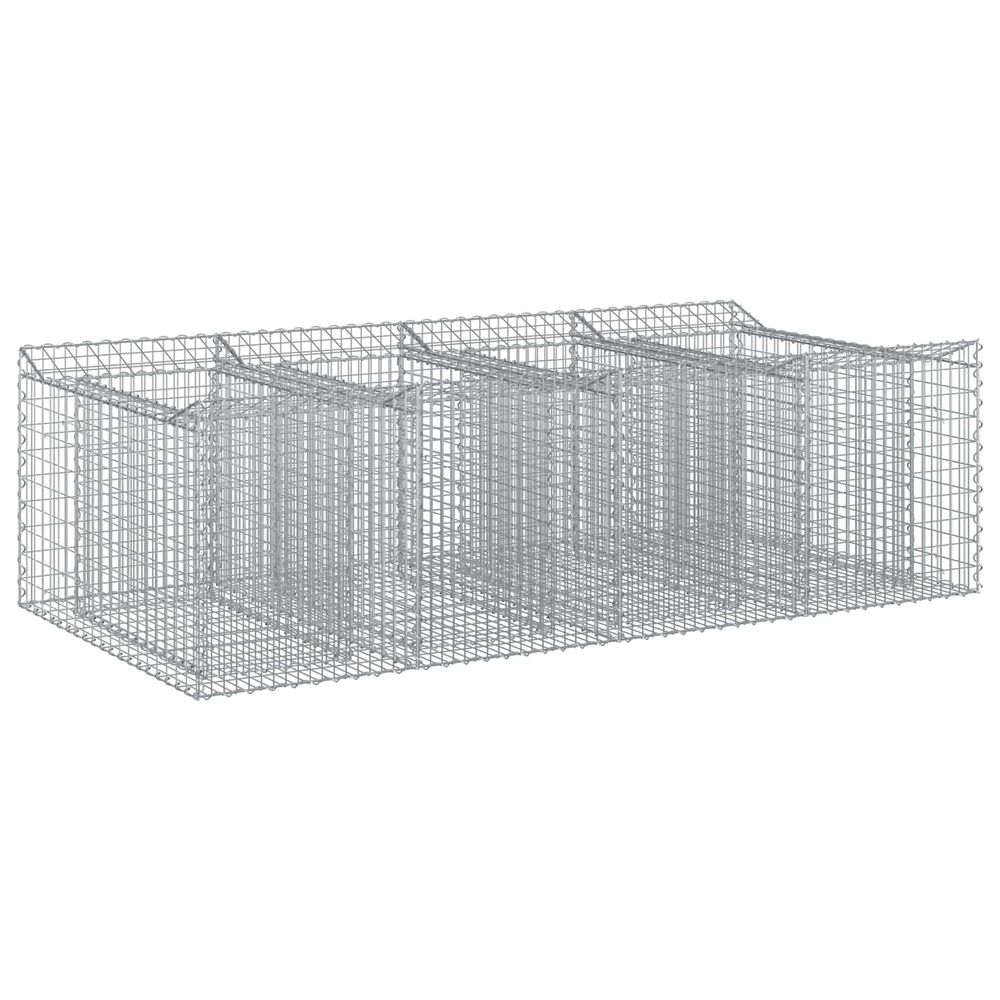 Lit surélevé gabion 2 pc 200 x 100 x 60 cm acier galvanisé