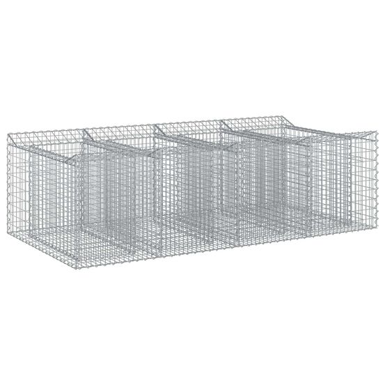 Lit surélevé gabion 2 pc 200 x 100 x 60 cm acier galvanisé