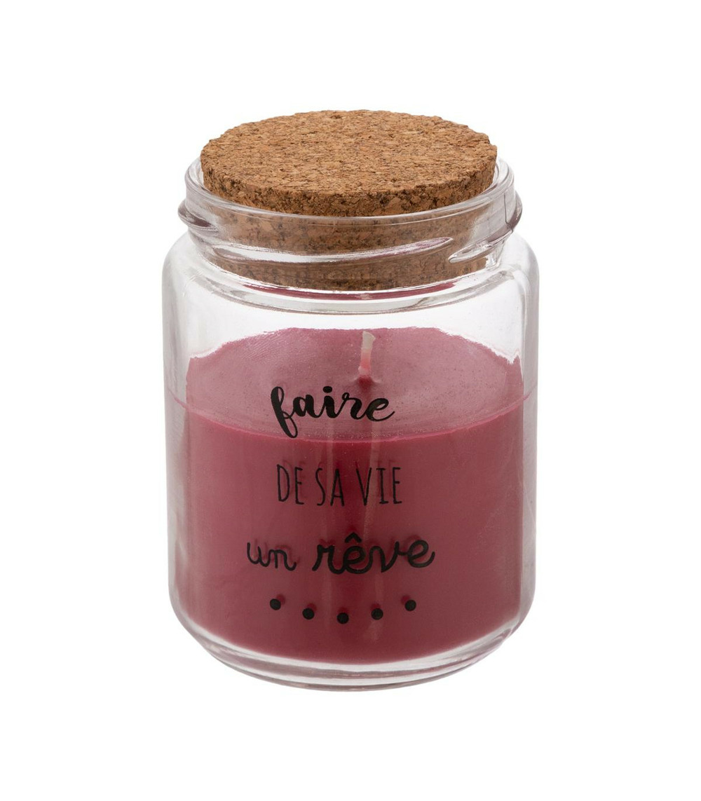 Bougie parfumée pot en verre avec bouchon en liège 130g