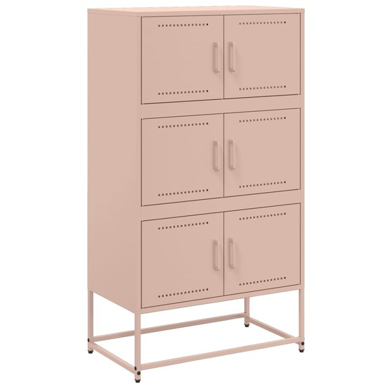 Buffet bahut commode armoire meuble de rangement organisateur cuisine salle de séjour salon 68,5 x 38,5 x 123,5 cm acier rose