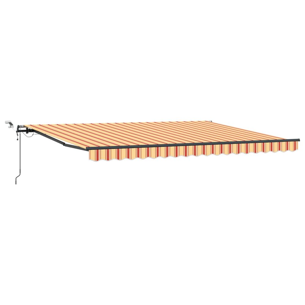 Auvent rétractable jaune et orange 450 × 300 cm polyester