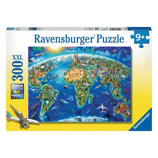 Puzzle 300 p xxl - carte des monuments du monde
