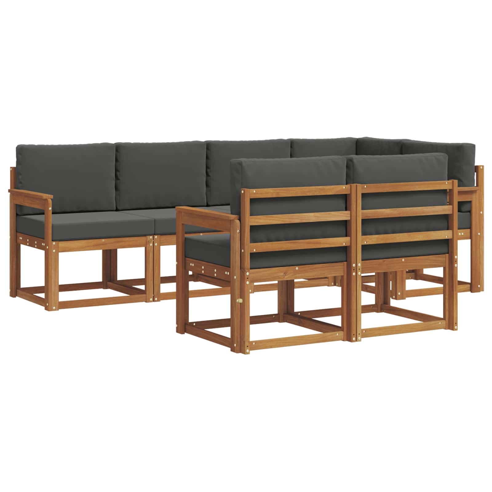 Ensemble de canapés d'extérieur 7 pcs naturel et anthracite