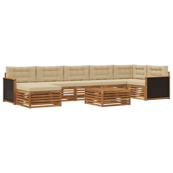 Ensemble de canapés d'extérieur 8 pc naturel et beige
