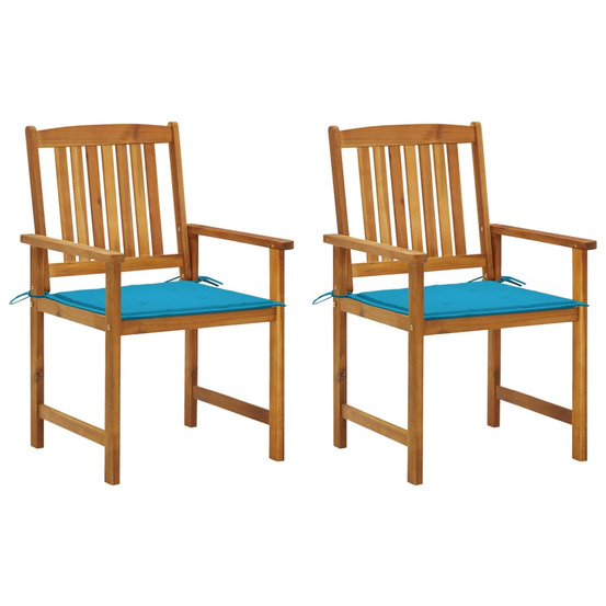 Chaises de jardin avec coussins lot de 2 bois d'acacia massif