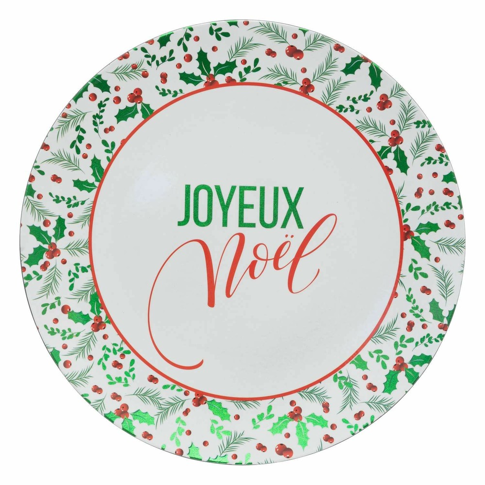 Lot de 12 dessous d'assiette joyeux noël d. 33 cm - vert