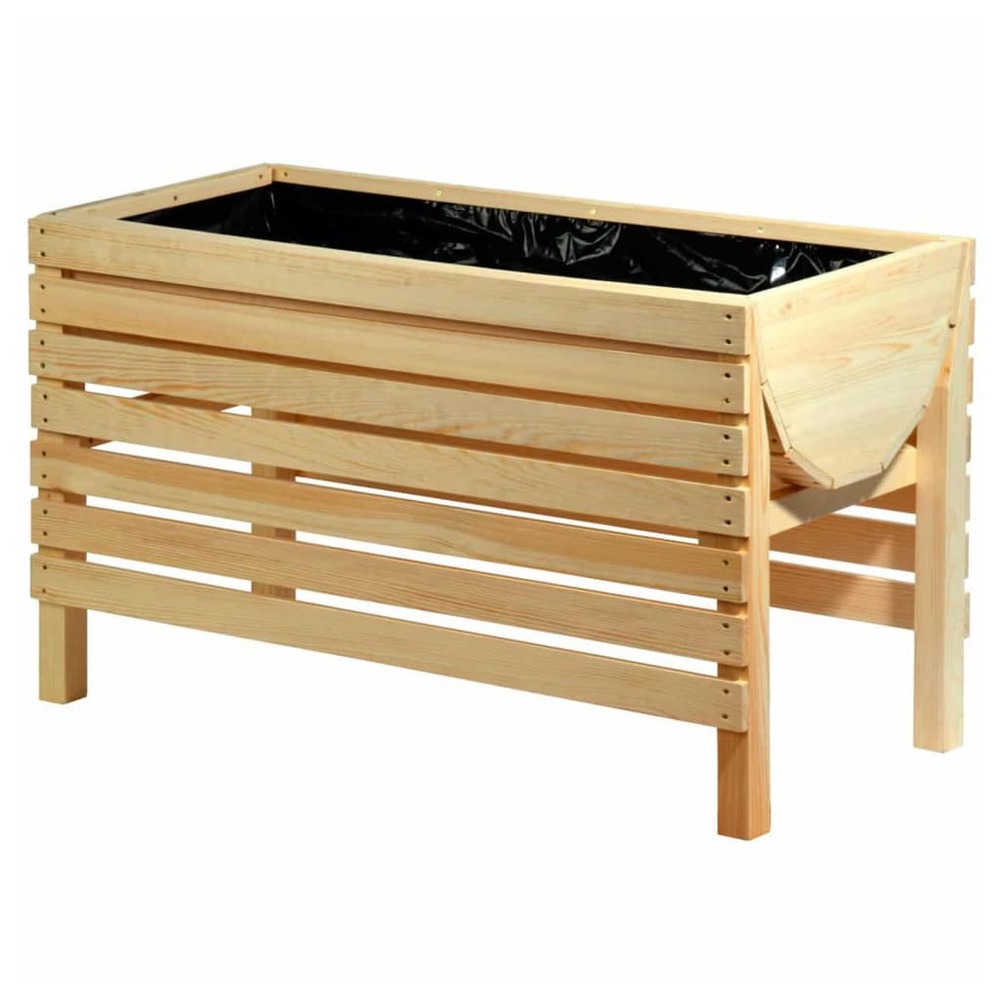 Lit surélevé avec feuille de plantation naturel