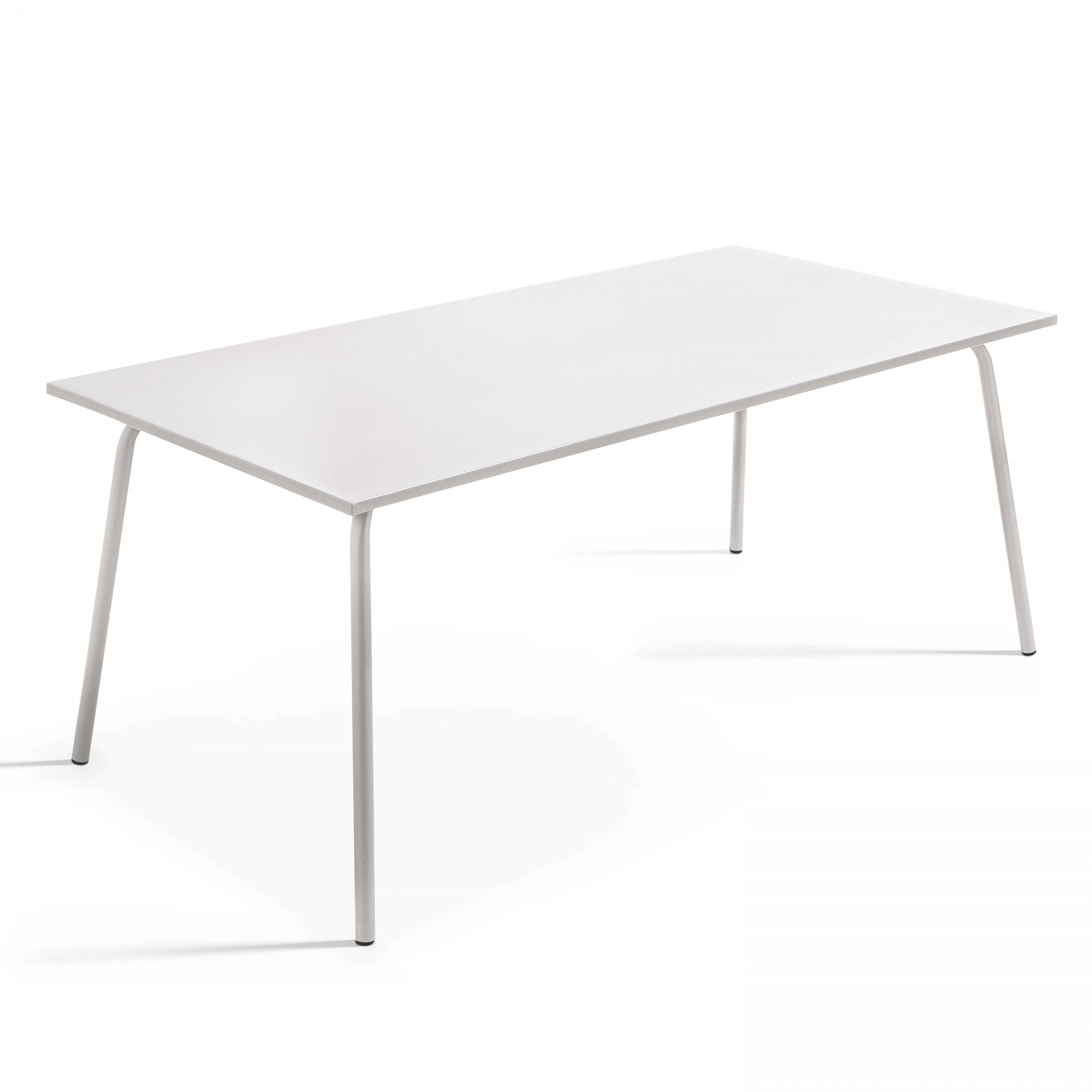 Table à manger rectangulaire en acier blanc