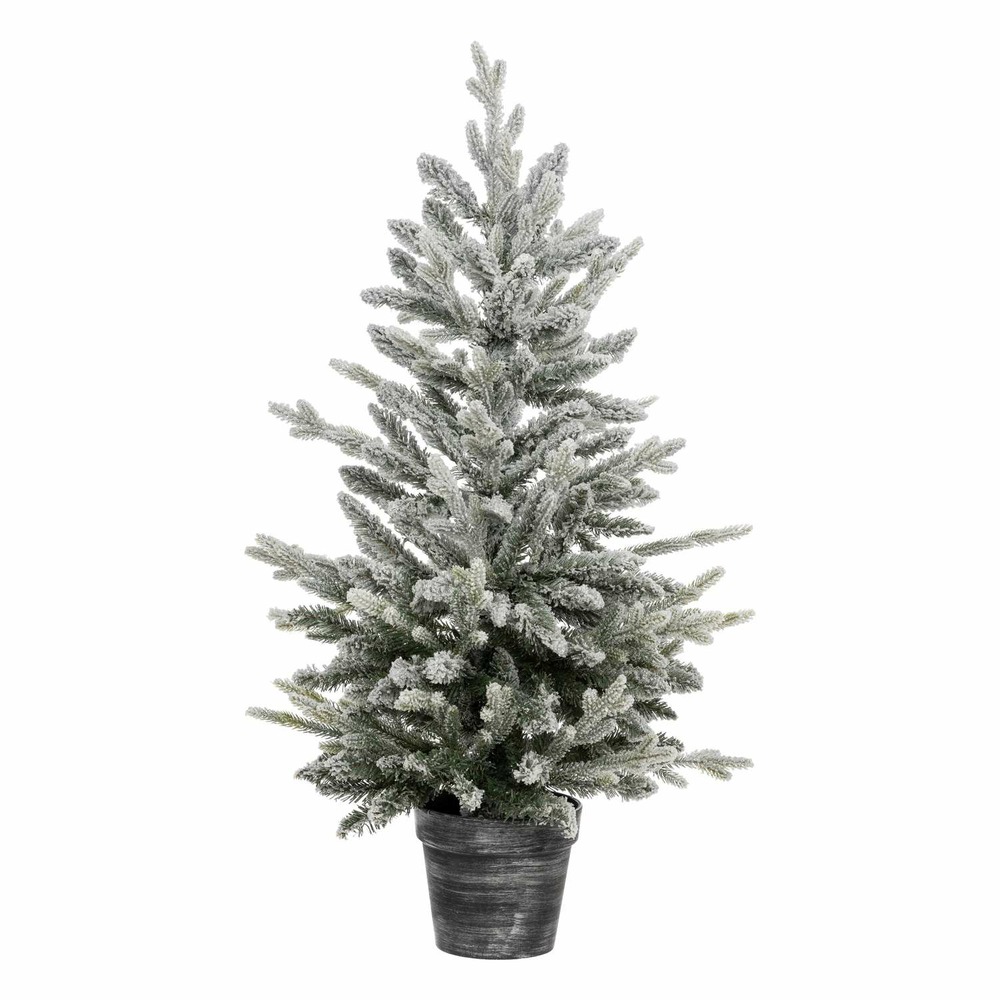 Sapin de noël artificiel frosty en pot - h. 100 cm - blanc