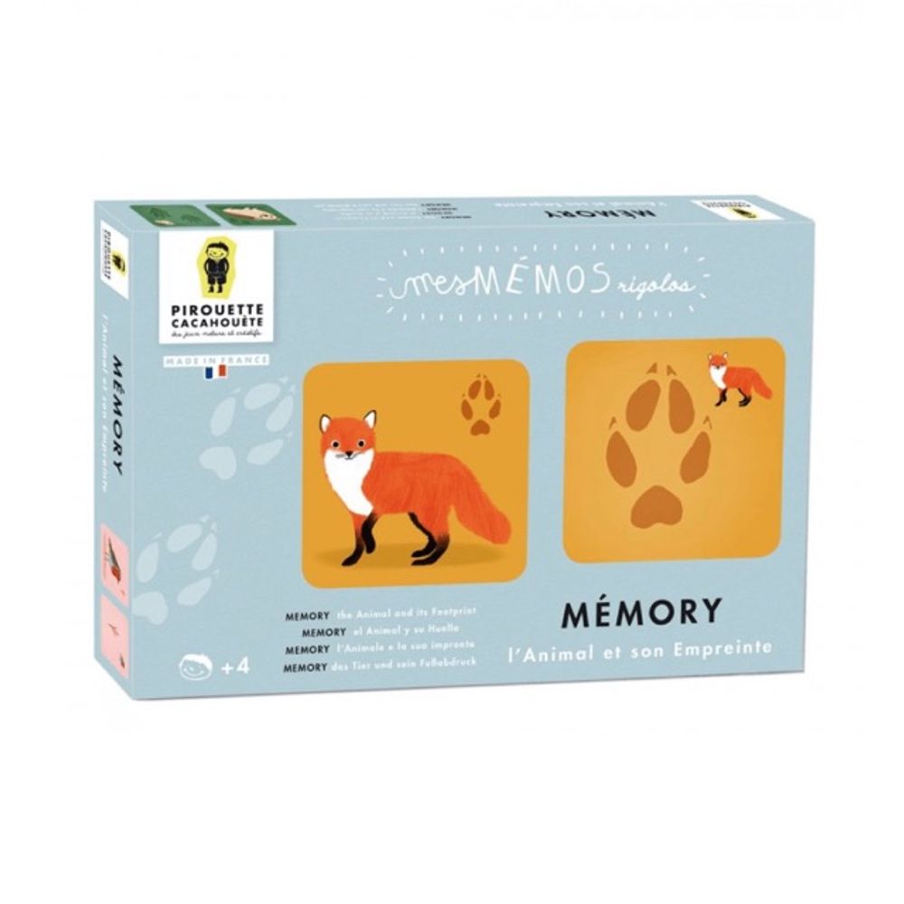 Mémo rigolo l'animal et son empreinte
