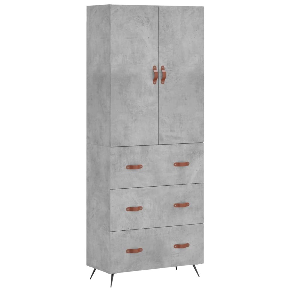 Buffet bahut commode armoire meuble de rangement organisateur cuisine salle de séjour salon haut 69,5 x 34 x 180 cm bois d'in