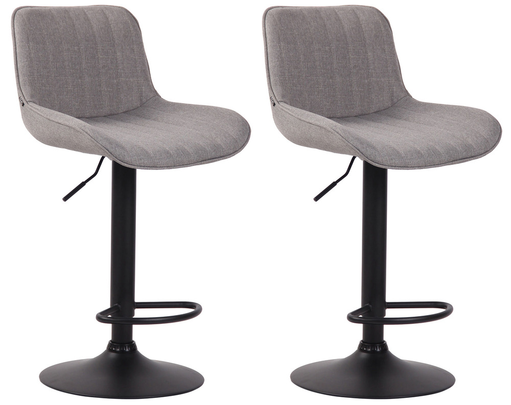 Lot de 2 tabourets de bar lentini tissu noir