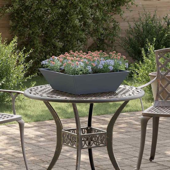 Lot de 5 jardinières bol en acier pour jardin anthracite 50 cm
