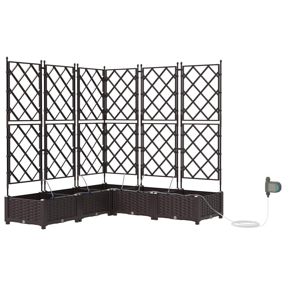 Cache-pot de jardin 5 pc marron 120 x 120 x 126 cm pp