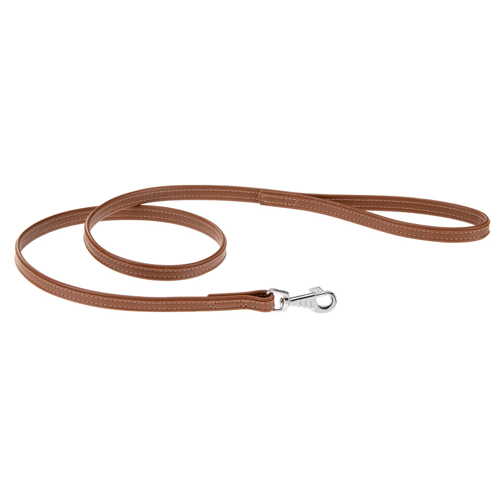 Laisse pour chiens vogue g15/120, cuir véritable, mousqueton en métal, marron