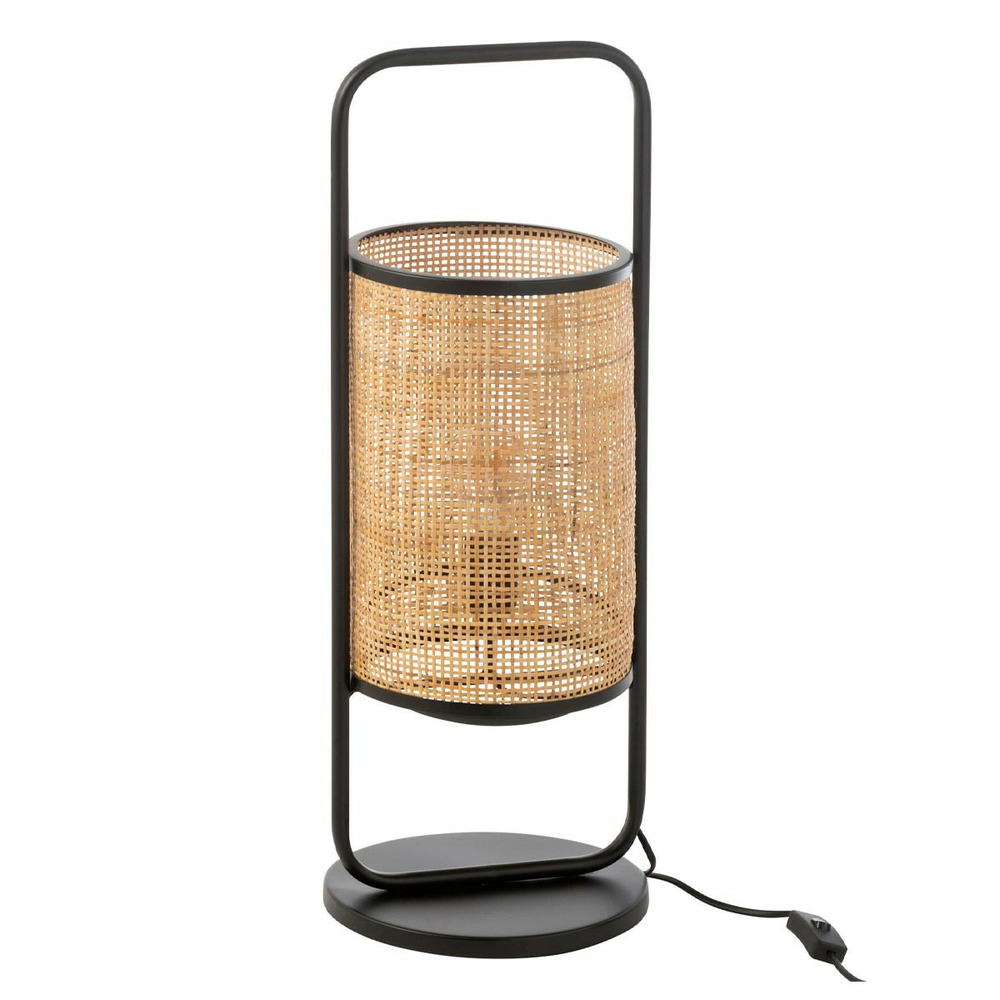 Lampe à poser en rotin sur pied 