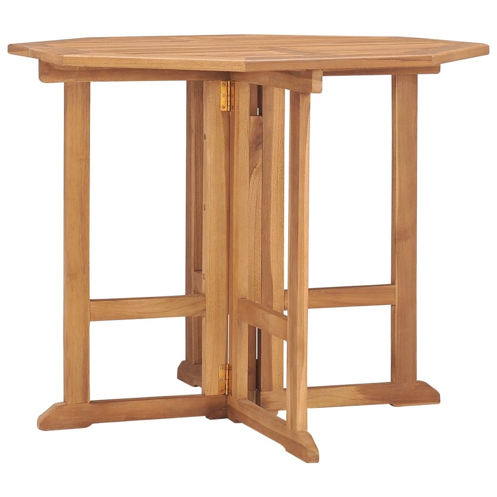 Table à dîner pliable de jardin ø90x75 cm bois de teck solide