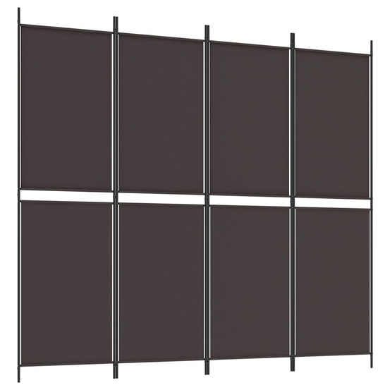 Cloison de séparation 4 panneaux marron 200x180 cm tissu
