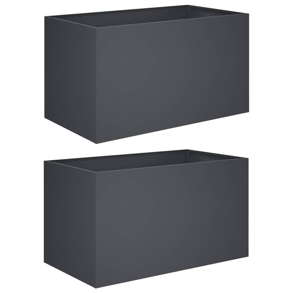 Cache-pot de jardin 2 pc anthracite 80 x 50 x 50 cm