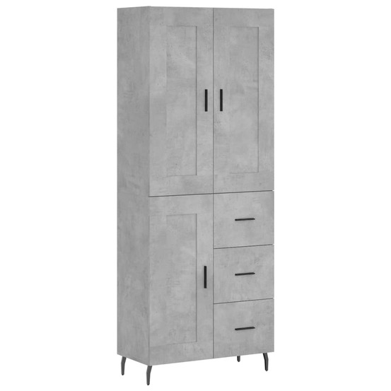 Buffet bahut commode armoire meuble de rangement organisateur cuisine salle de séjour salon haut 69,5 x 34 x 180 cm bois d'in