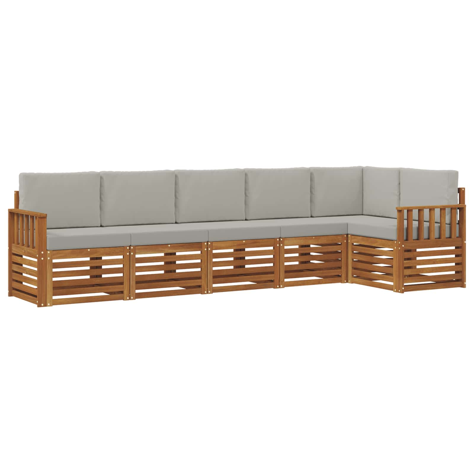 Ensemble de canapé d'angle 6 pcs gris naturel et clair