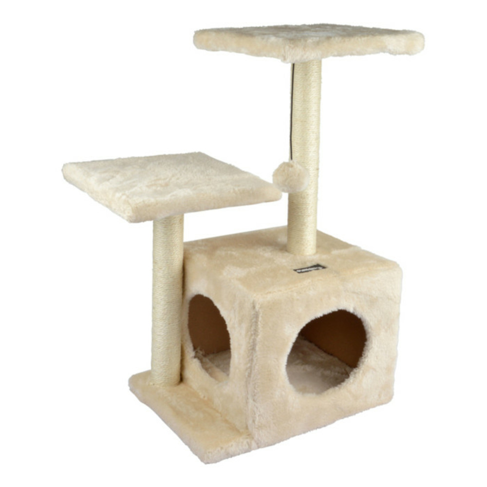 Arbre à chat avec niche 2 plateformes 60cm écru