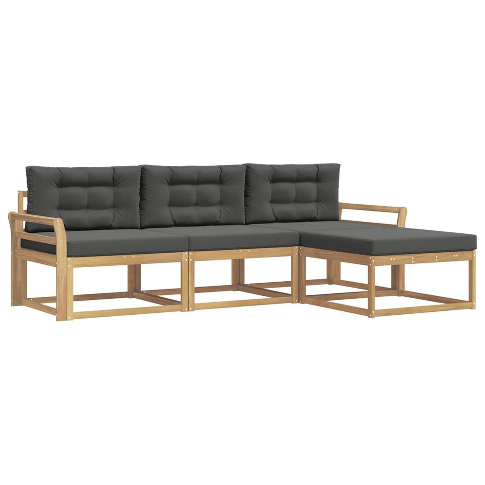 Ensemble de canapés d'extérieur 4 pc blanc et anthracite
