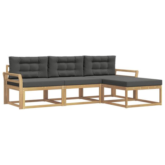 Ensemble de canapés d'extérieur 4 pc blanc et anthracite