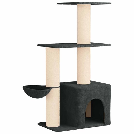Arbre à chat avec poteaux à griffer en sisal gris foncé 133 cm