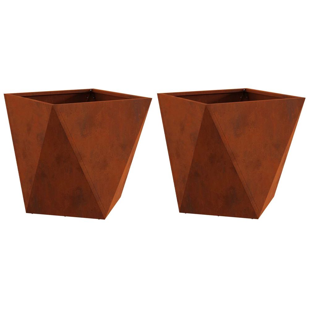 Jardinière 2 pcs rouillé 50 x 50 x 50 cm
