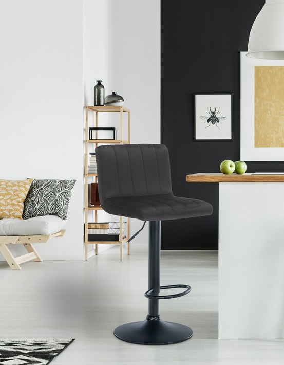 Tabouret de bar jamie velours